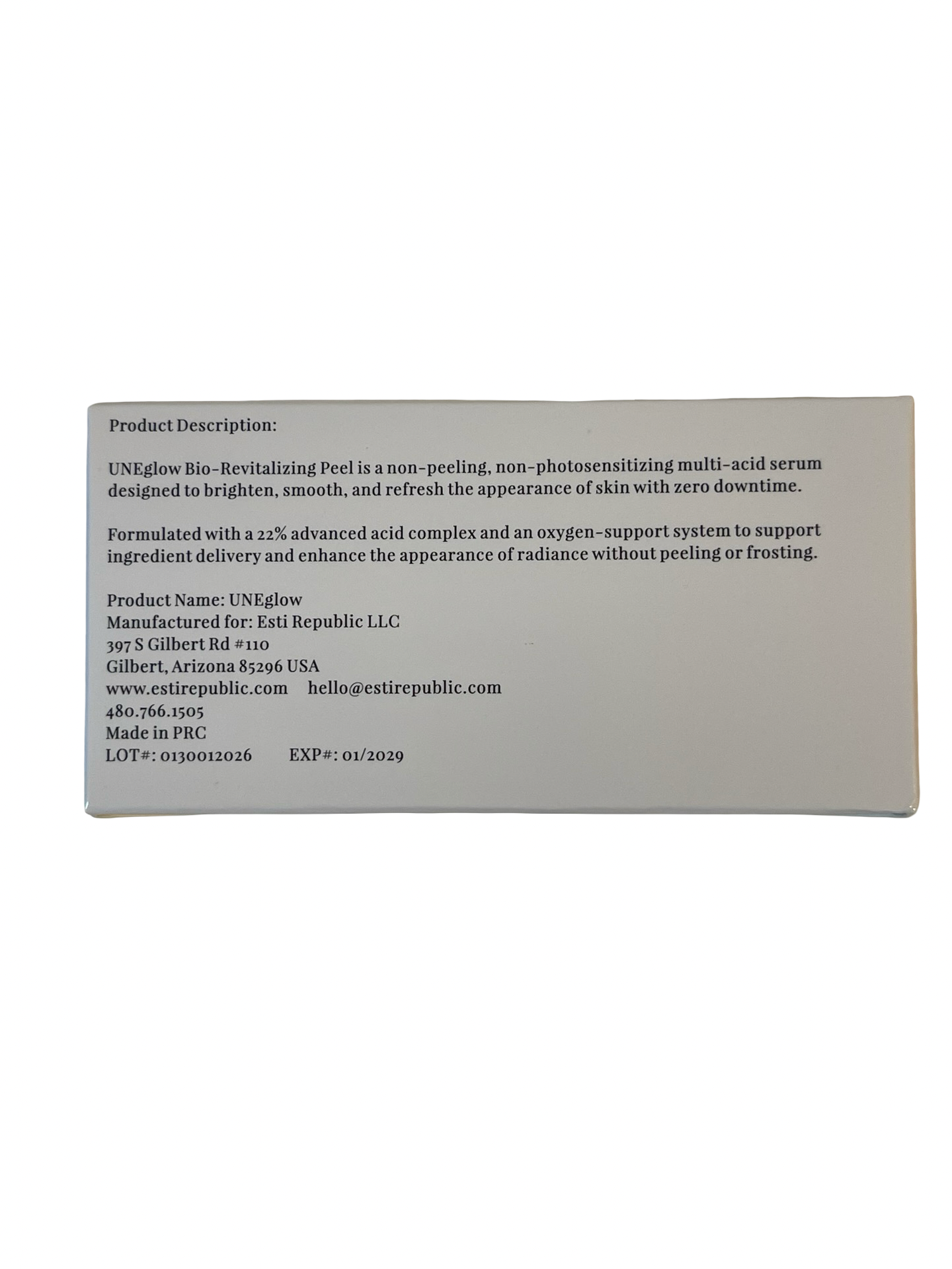 UNE GLOW Bio-Revitalizing Peel
22% Advanced Acid Complex